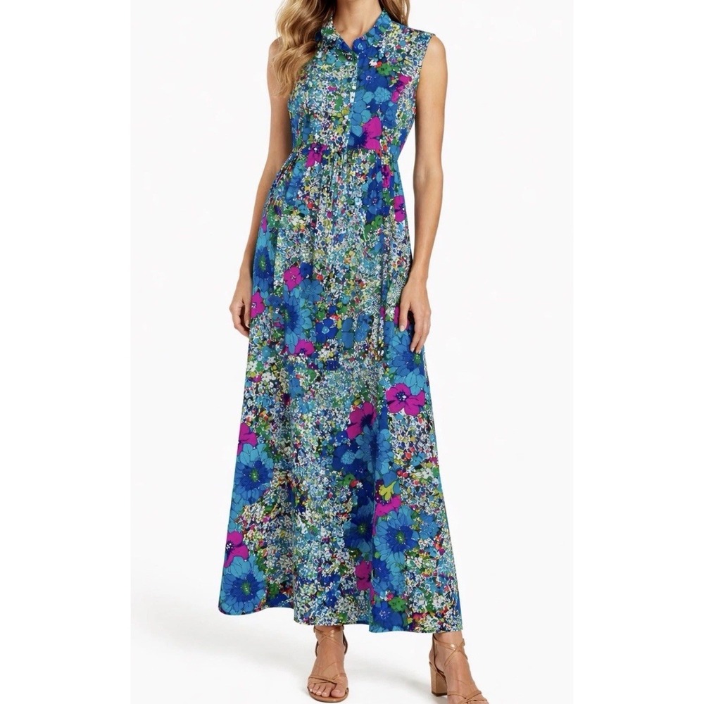 LUDY for Ludi's Honolulu Vintage Colorful Sleeveless Hawaiian Maxi Dress (SMALL)